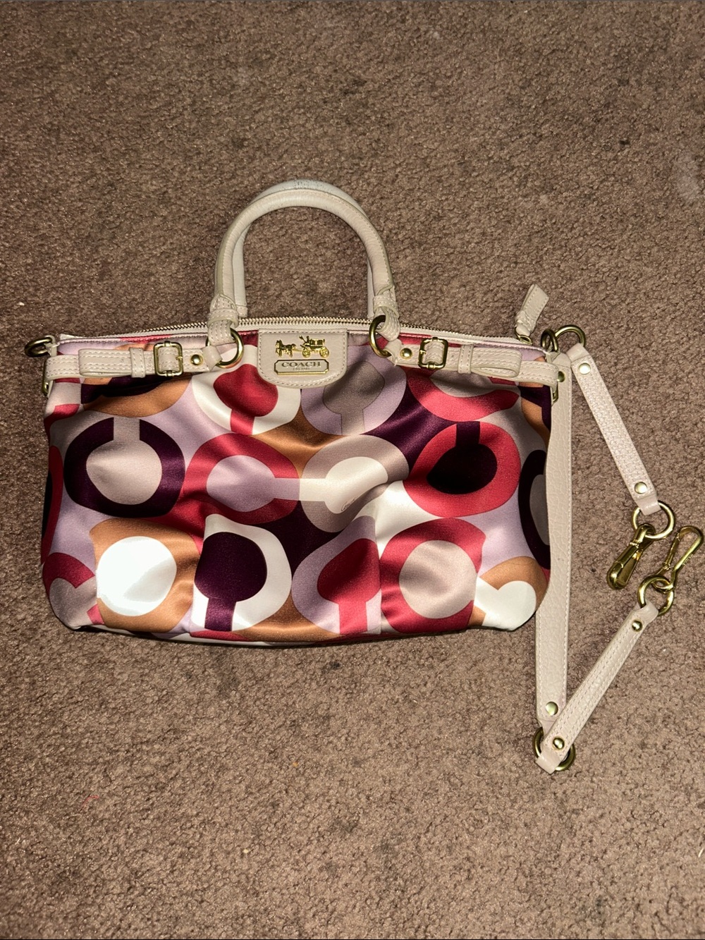 Vintage 2011 Coach Madison Graphic Op Art Sophia Satchel in Excellent Condition